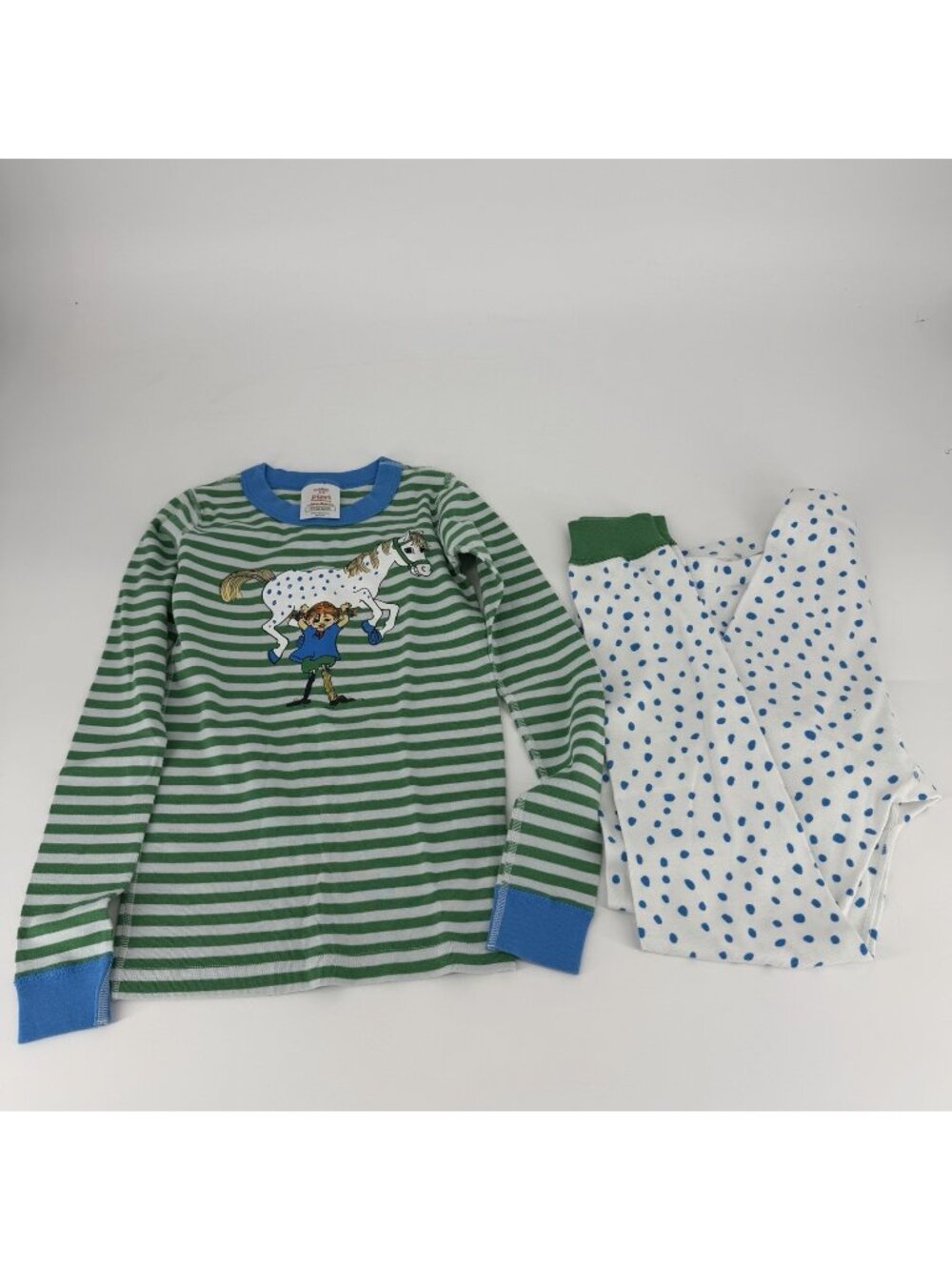 RARE! Hanna Andersson Pippi Longstocking colorful pajamas size 140 EUC